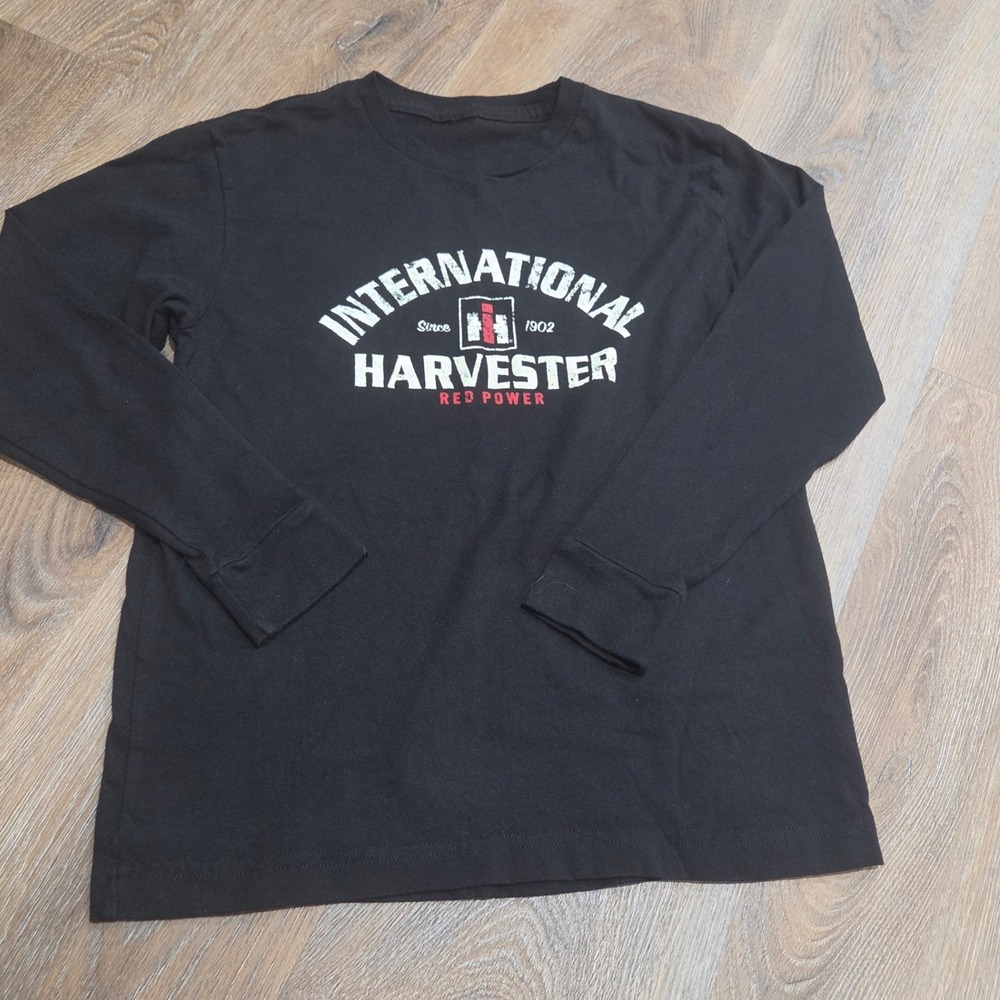 International Harvester Kids Long Sleeve Graphic Tee Black Red Power Shirt 6201